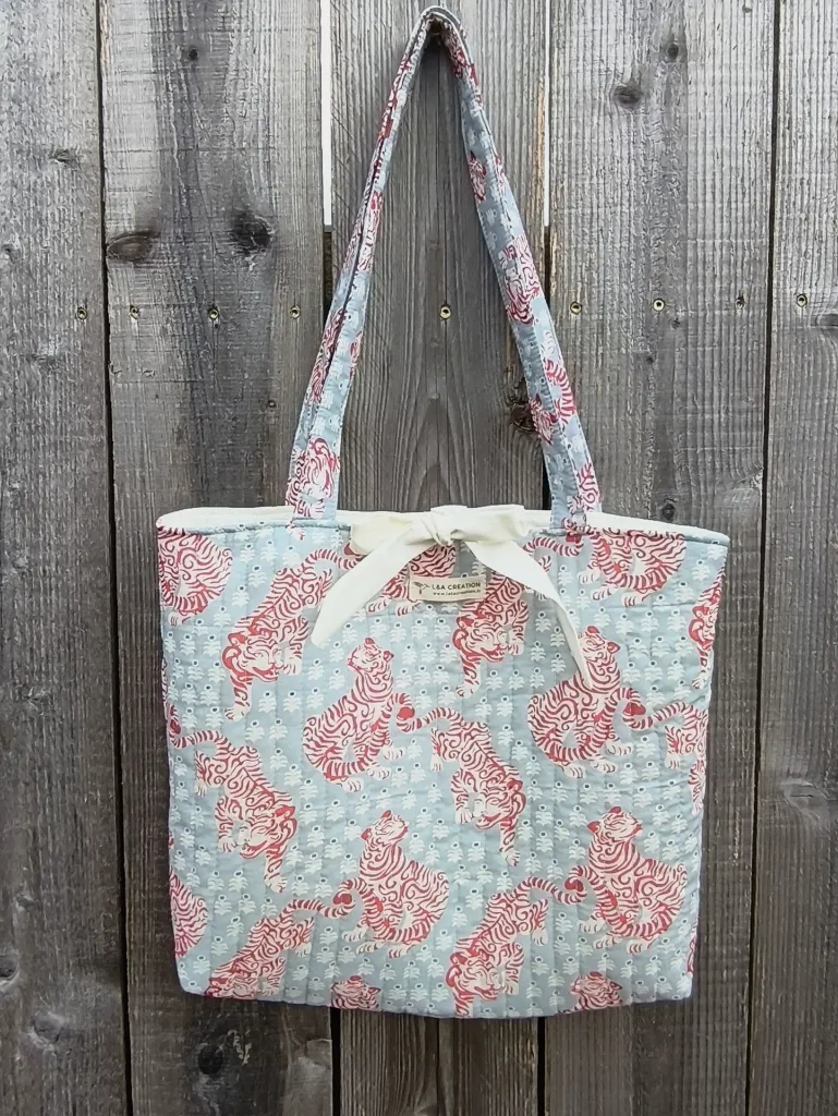 Sac cabas matelassé tissu Indien