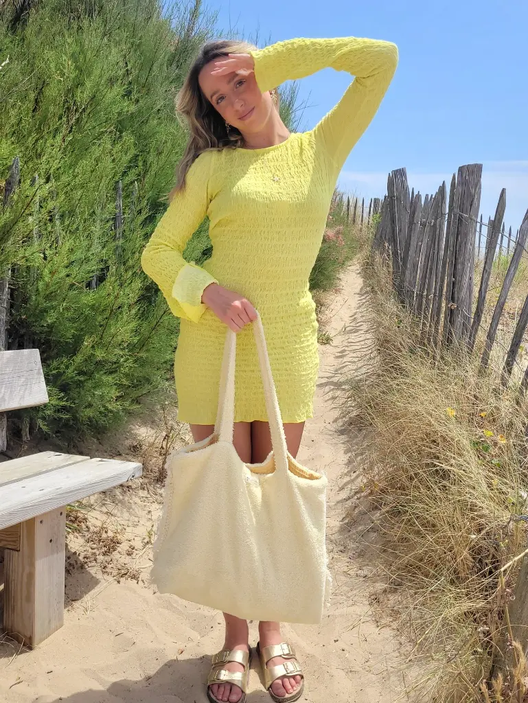 sac de plage imperméable jaune