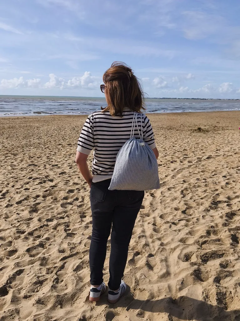 Pochon serviette de plage 2 en 1 L&A création