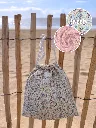 Pochon serviette de plage 2 en 1 L&A création rose