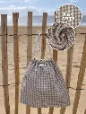 Pochon serviette de plage 2 en 1 L&A création taupe