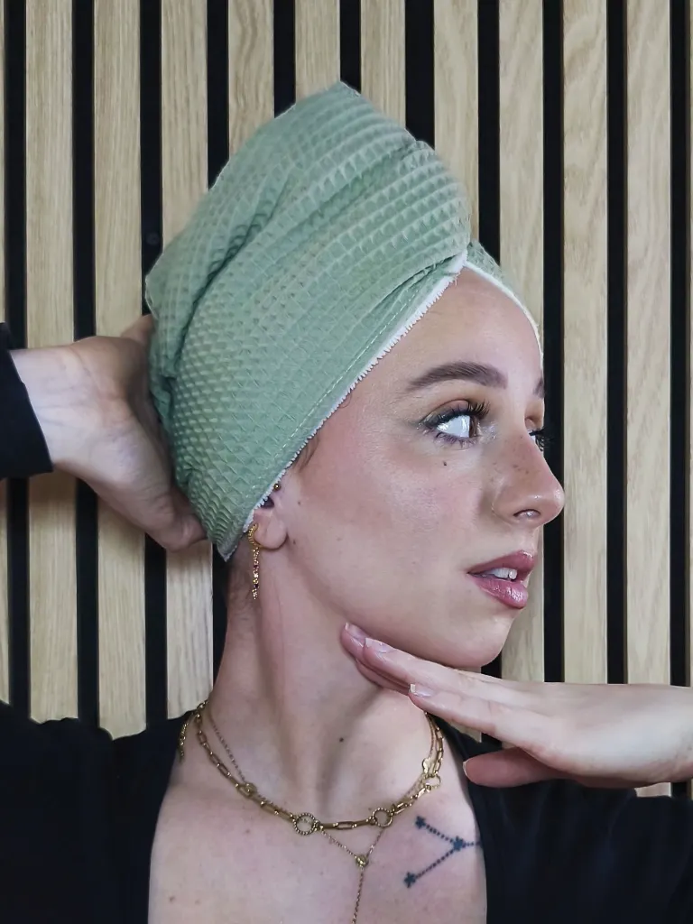 Serviette turban pour cheveux ultra doux coton Bio et bambou L&A Création
