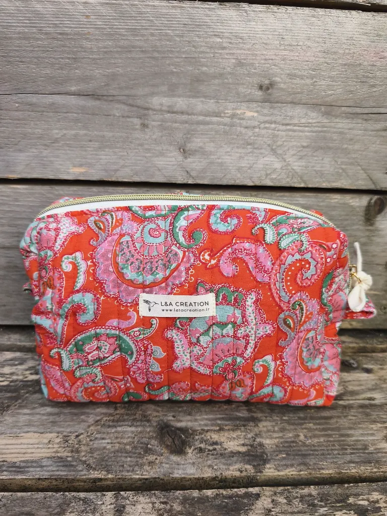 pochette matelassée artisanale tissu indien