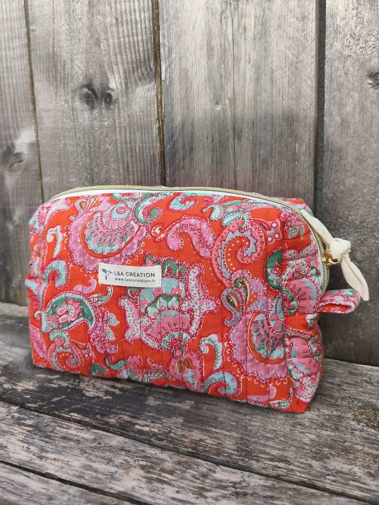 pochette matelassée artisanale tissu indien