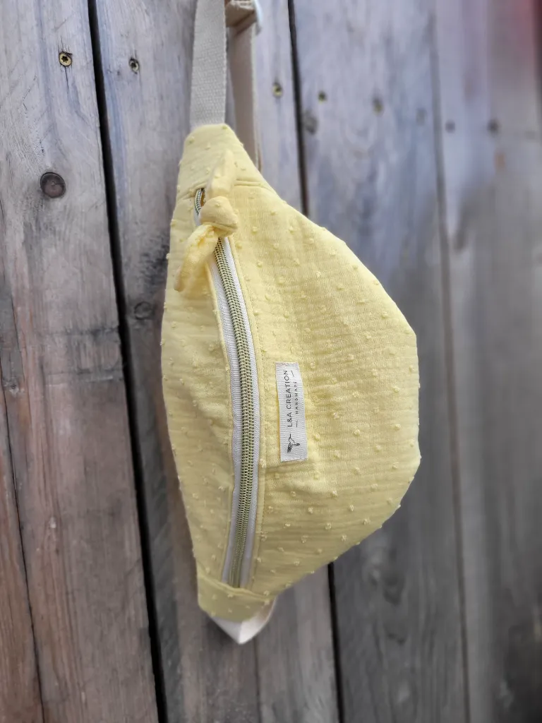 sac banane plumetis jaune