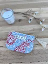 Porte monnaie petite pochette matelassée coton Indien L&A Création