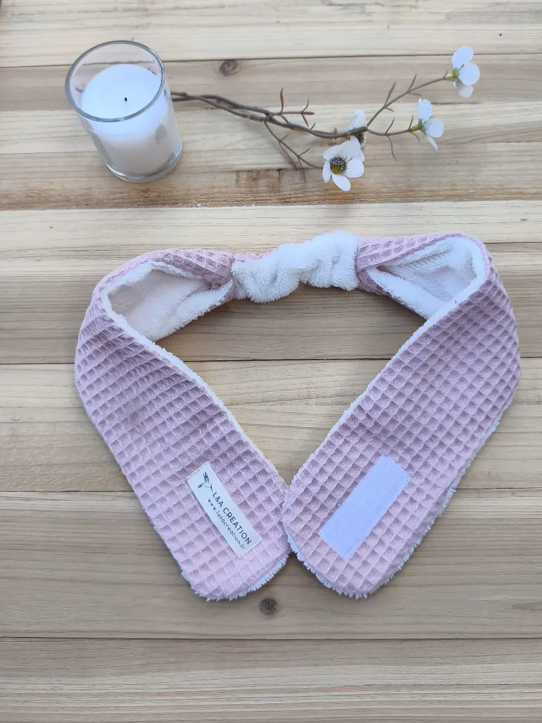 Bandeau de soin skincare en nid abeille coton bio et Bambou- règlable L&A Création