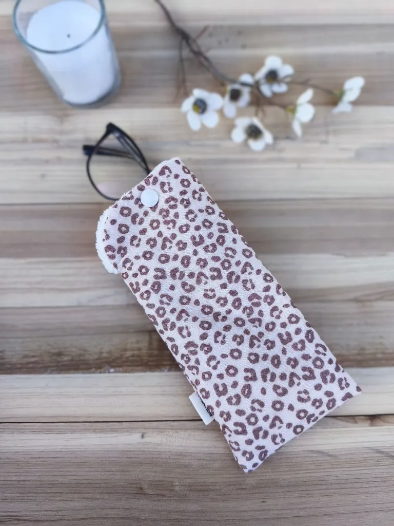 Etui à lunette microfibre léopard