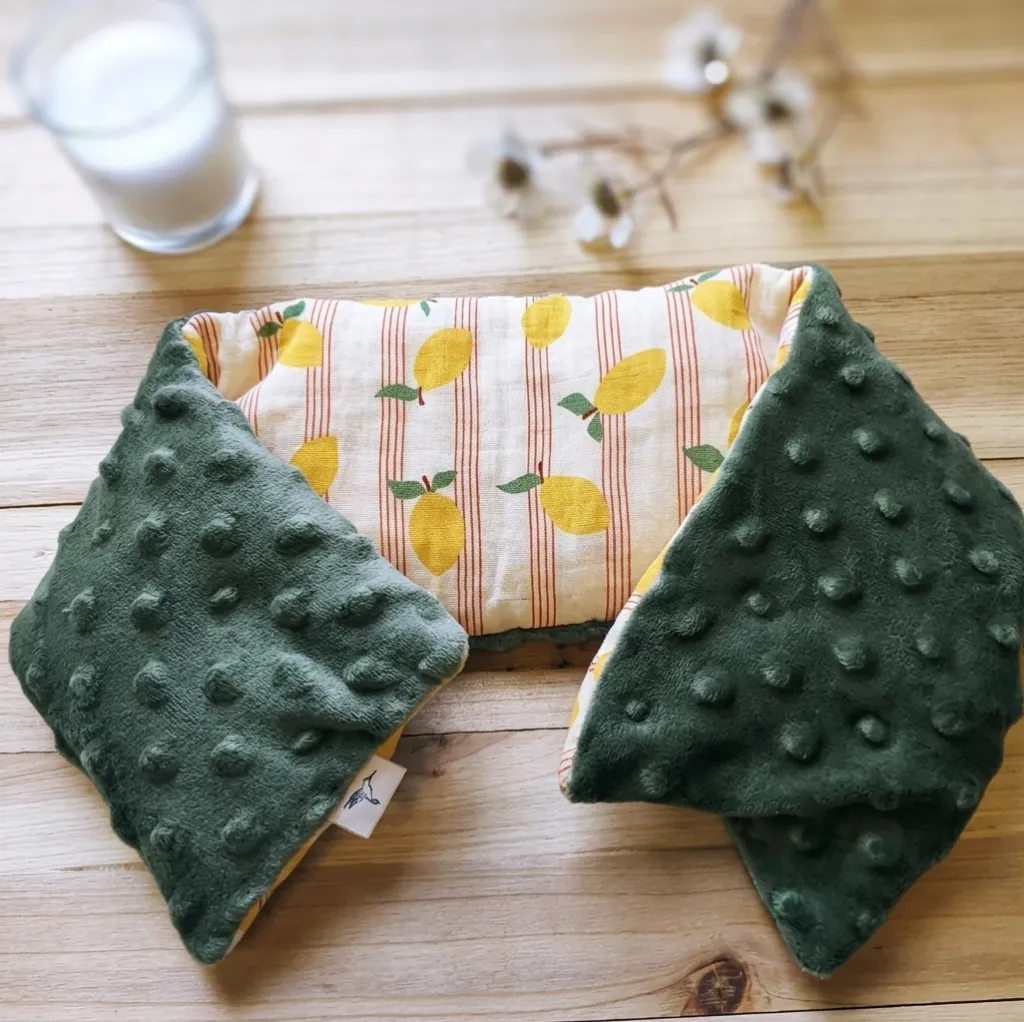Bouillotte sèche à base de riz déhoussable, ultra douce L&A Création
