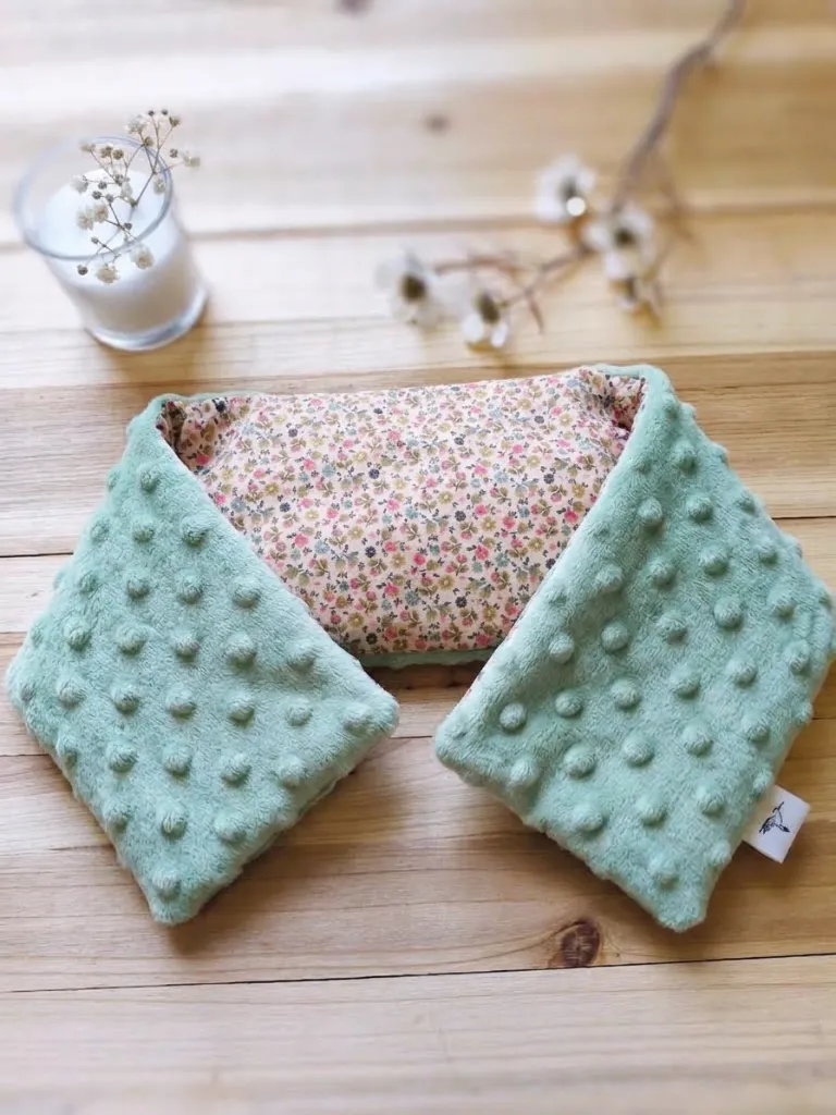 Bouillotte sèche à base de riz déhoussable, ultra douce L&A Création
