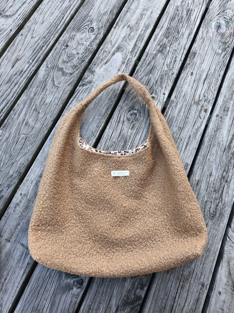 Sac hobo bouclette et gaze de coton bio L&A Création