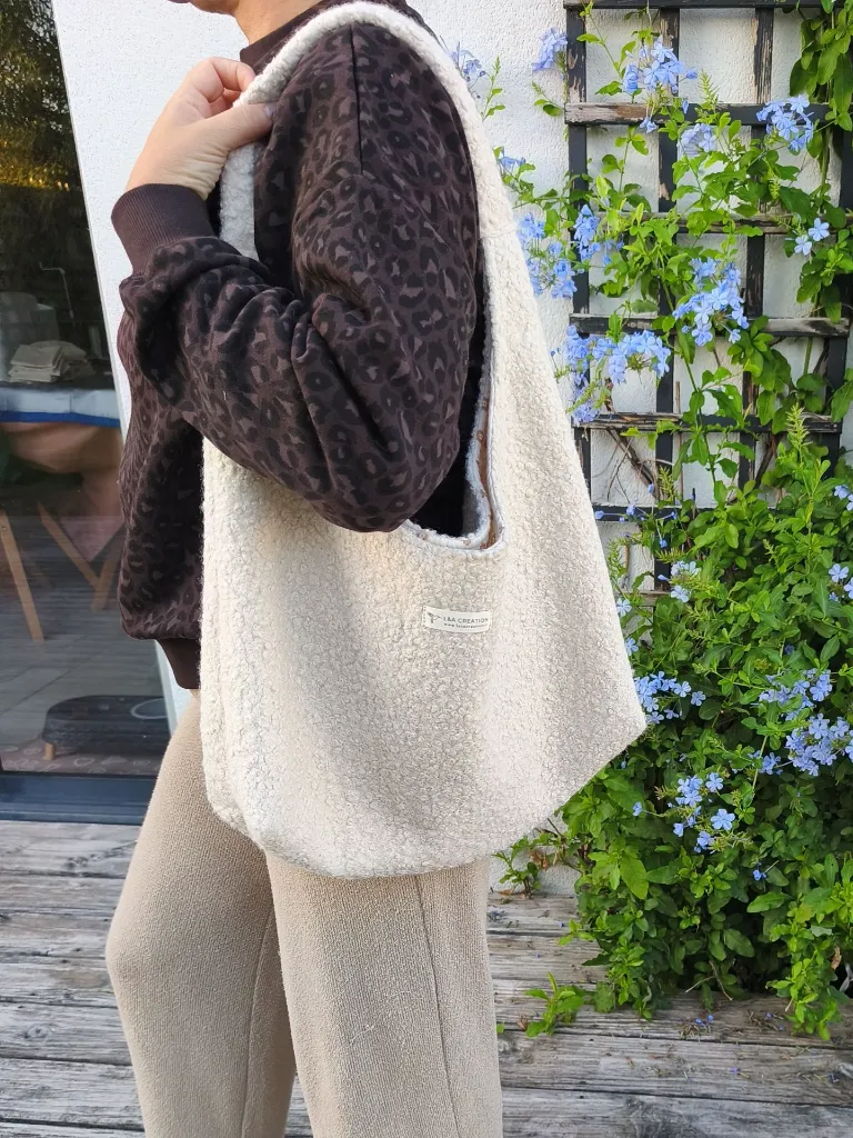 Sac hobo bouclette et gaze de coton bio L&A Création