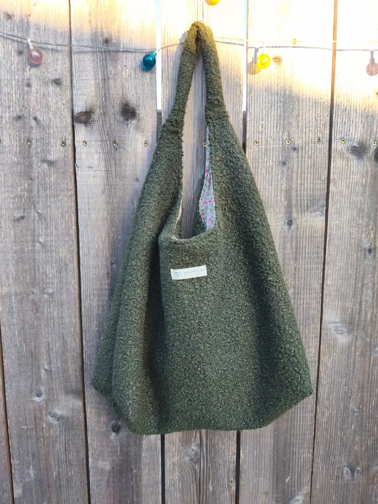 Sac hobo bouclette et gaze de coton bio L&A Création