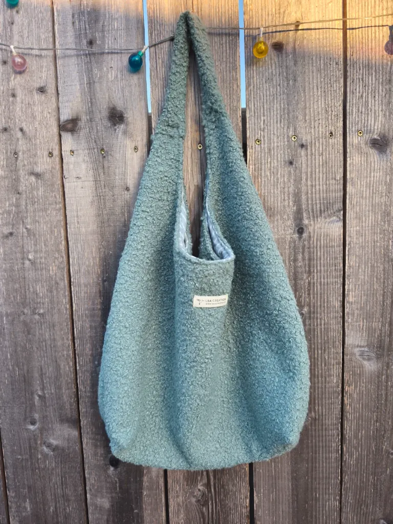 Sac hobo bouclette et gaze de coton bio L&A Création