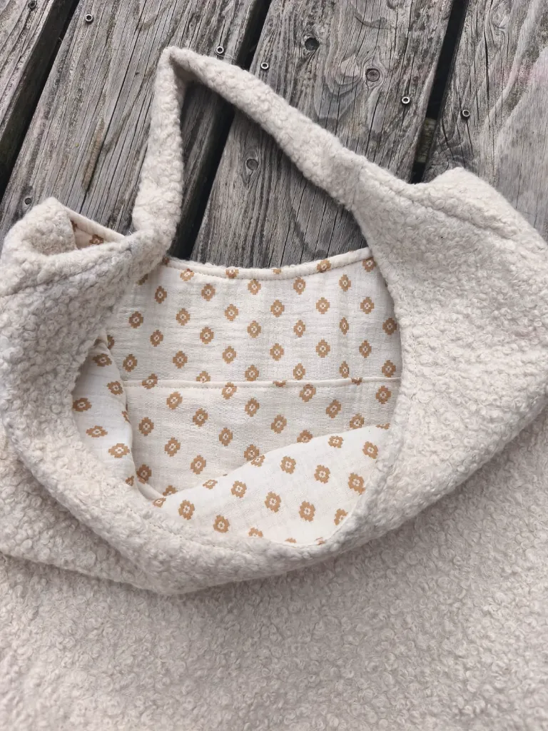 Sac hobo bouclette et gaze de coton bio L&A Création