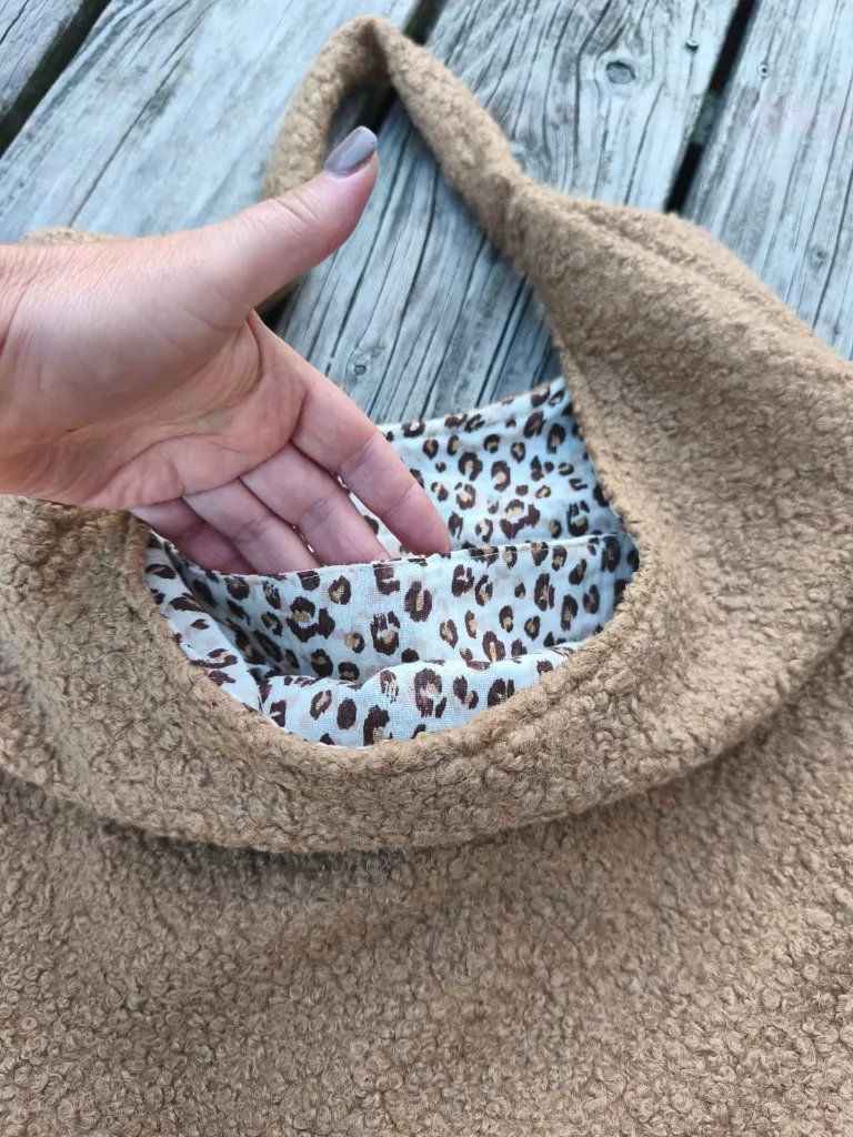 Sac hobo bouclette et gaze de coton bio L&A Création