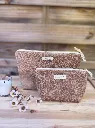 Pochette trousse taupe imperméable en Eponge L&A Création.webp