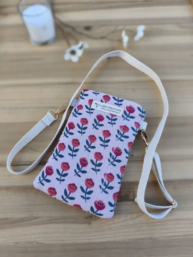 Pochette bandoulière, petit sac  à téléphone ou lunettes L&A Création