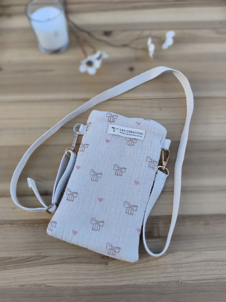 Pochette bandoulière, petit sac  à téléphone ou lunettes L&A Création