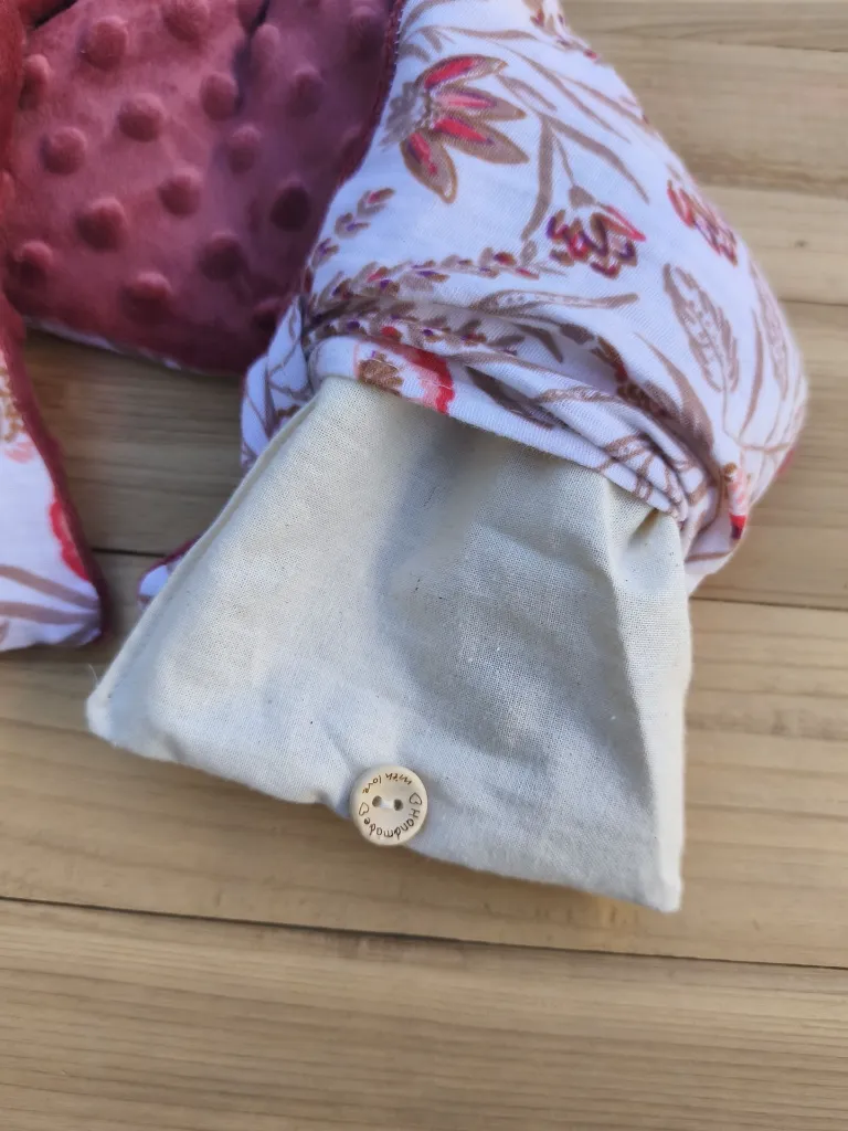 Bouillotte sèche à base de riz déhoussable, ultra douce, L&A Création