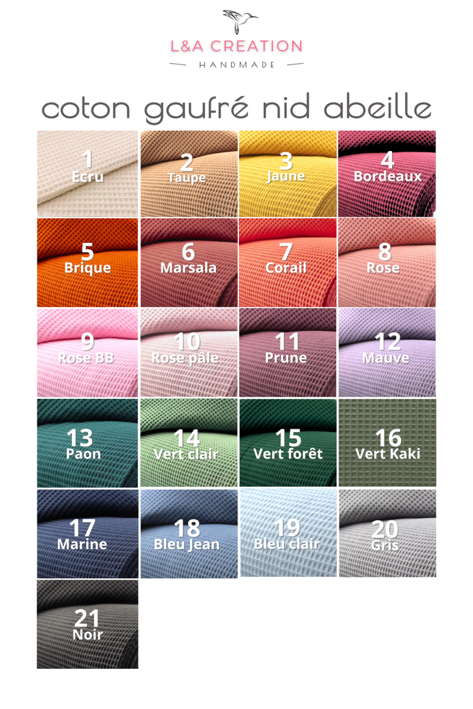 Trousse maquillage - coton gaufré et dentelle - couleur au choix - 2 Tailles
