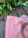 Sac Cabas Toile de jute et coton chiné - intérieur imperméable et pompon décoratif - couleur au choix