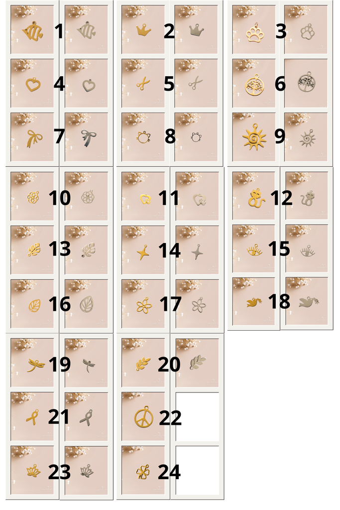 Bracelet en tissu et pendentif au choix en acier inoxydable - gaze de coton à pois doré 