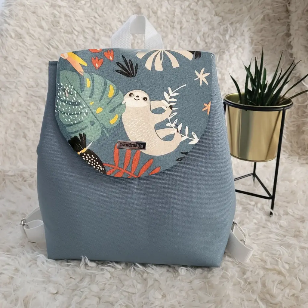 Sac à dos coton imprimé enfant - couleur au choix - PERSONNALISABLE SUR COMMANDE   