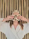 Lingette en gaze de coton  BIO Léopard et Eponge bambou -  PERSONNALISABLE - SUR COMMANDE 