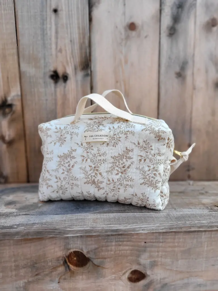 Trousse maquillage - petit vanity matelassée - Gaze de coton BIO Liberty - motif au choix - SUR COMMANDE 