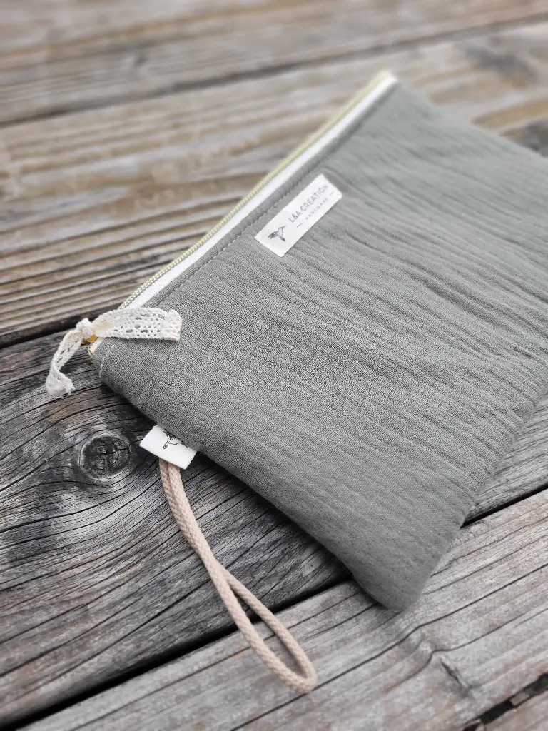 Pochette en gaze de coton BIO scintillante et coton - 4 tailles - couleur au choix - SUR COMMANDE 