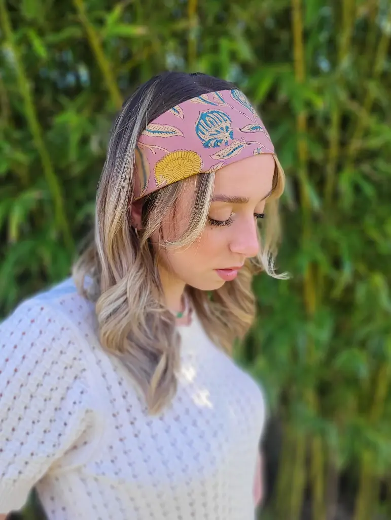 Bandeau cheveux en coton Indien Hand Block Print - motifs au choix - EDITION LIMITEE