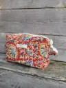Trousse maquillage - pochette matelassée - coton INDIA Hand Block Print - EDITION LIMITEE