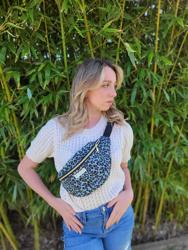 Sac Banane en coton BIO LEOPARD - motif au choix - Sur commande 