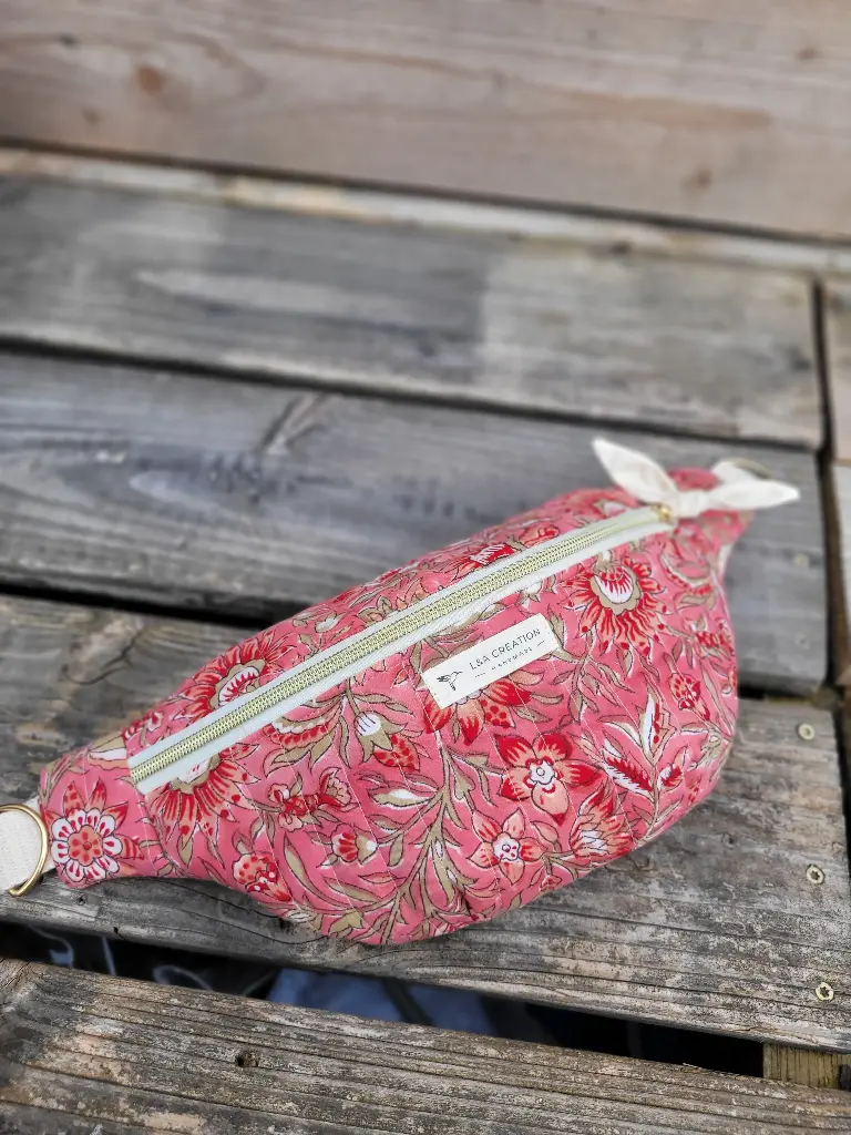 Sac Banane en coton HandBlock Print Matelassé - modèle Unique 