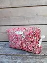 Trousse maquillage - pochette matelassée - coton INDIA Hand Block Print - EDITION LIMITEE