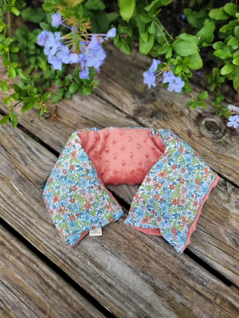 Bouillotte sèche à base de Riz - Déhoussable - Bi-Matière - Coton imprimé et Polaire - EN STOCK - Disponible de suite 
