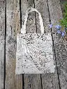 Tote Bag en lin moutarde et imprimé mappemonde - Réversible - EN STOCK Disponible de suite