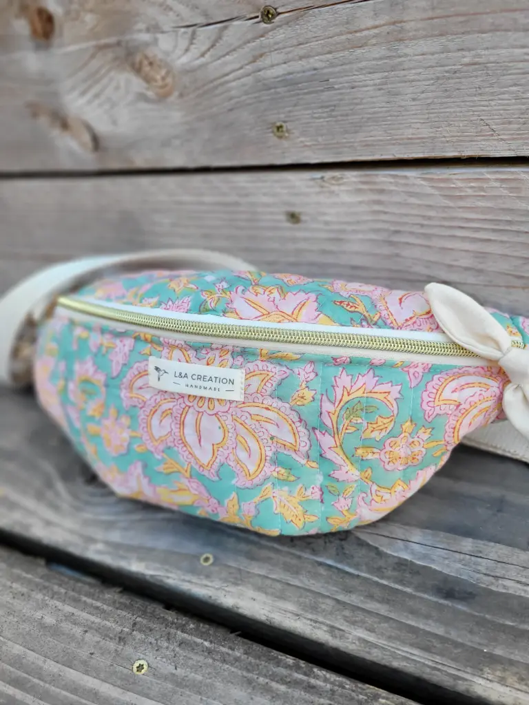Sac Banane en coton HandBlock Print Matelassé - modèle Unique  