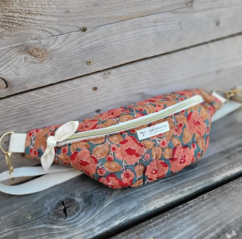 Sac Banane en coton HandBlock Print Matelassé - modèle Unique  