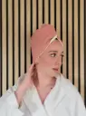 Serviette turban pour cheveux en coton BIO Nid d'abeille et Eponge bambou 