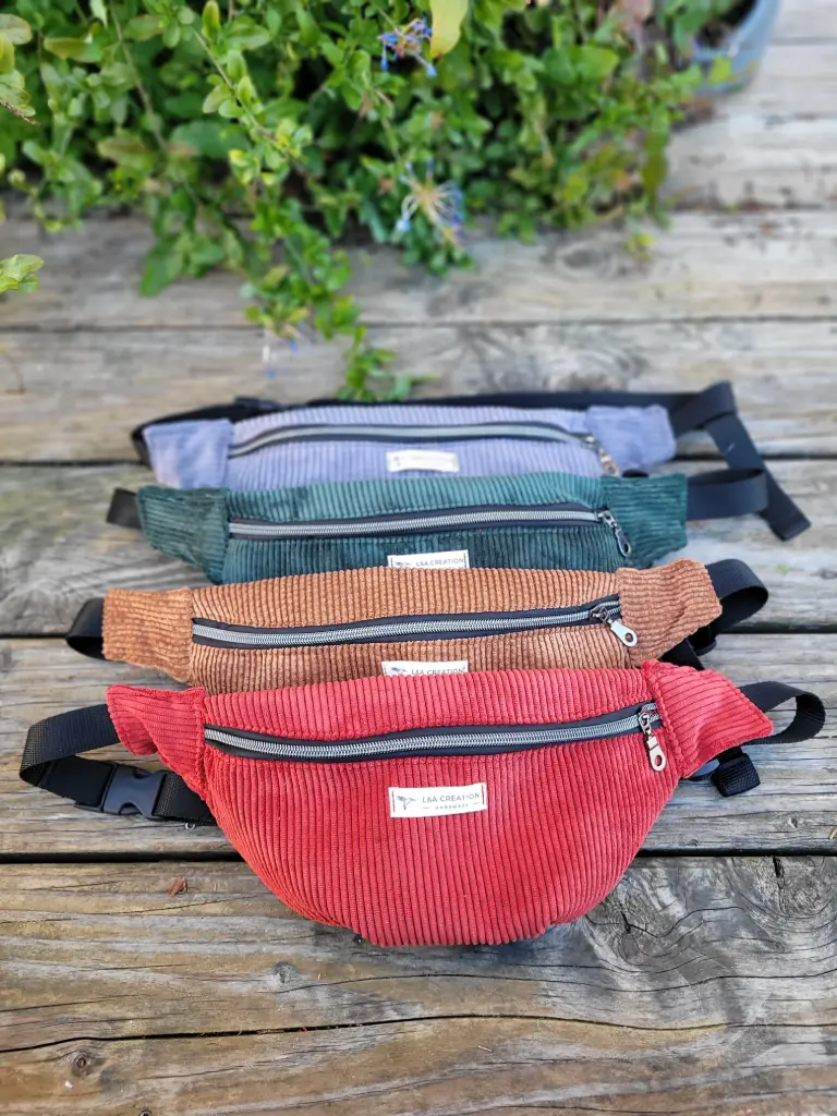 Sac Banane Velours côtelé - couleur au choix  (Ecru, NON)