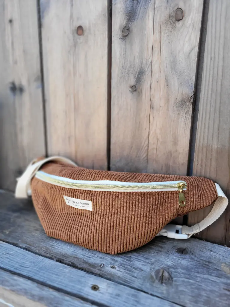 Sac Banane Velours côtelé - couleur au choix  (Ecru, NON)