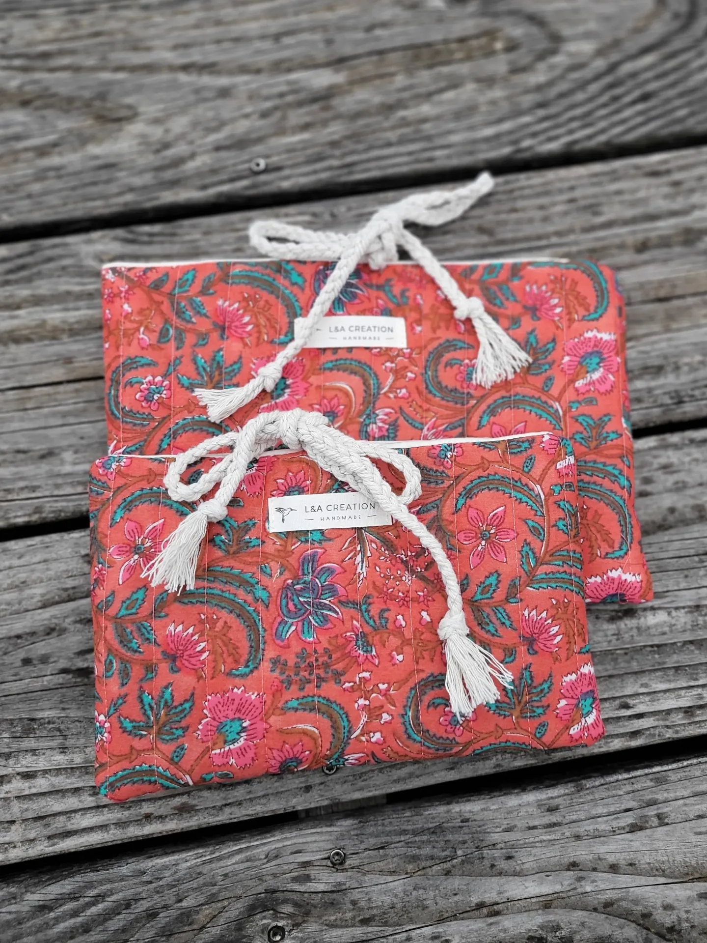 Protège livre, étui matelassé en coton India handBlock Print - 2 tailles - motifs au choix