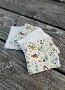 Lingette réutilisable - coton nettoyage en gaze de coton BIO imprimé et Eponge bambou    