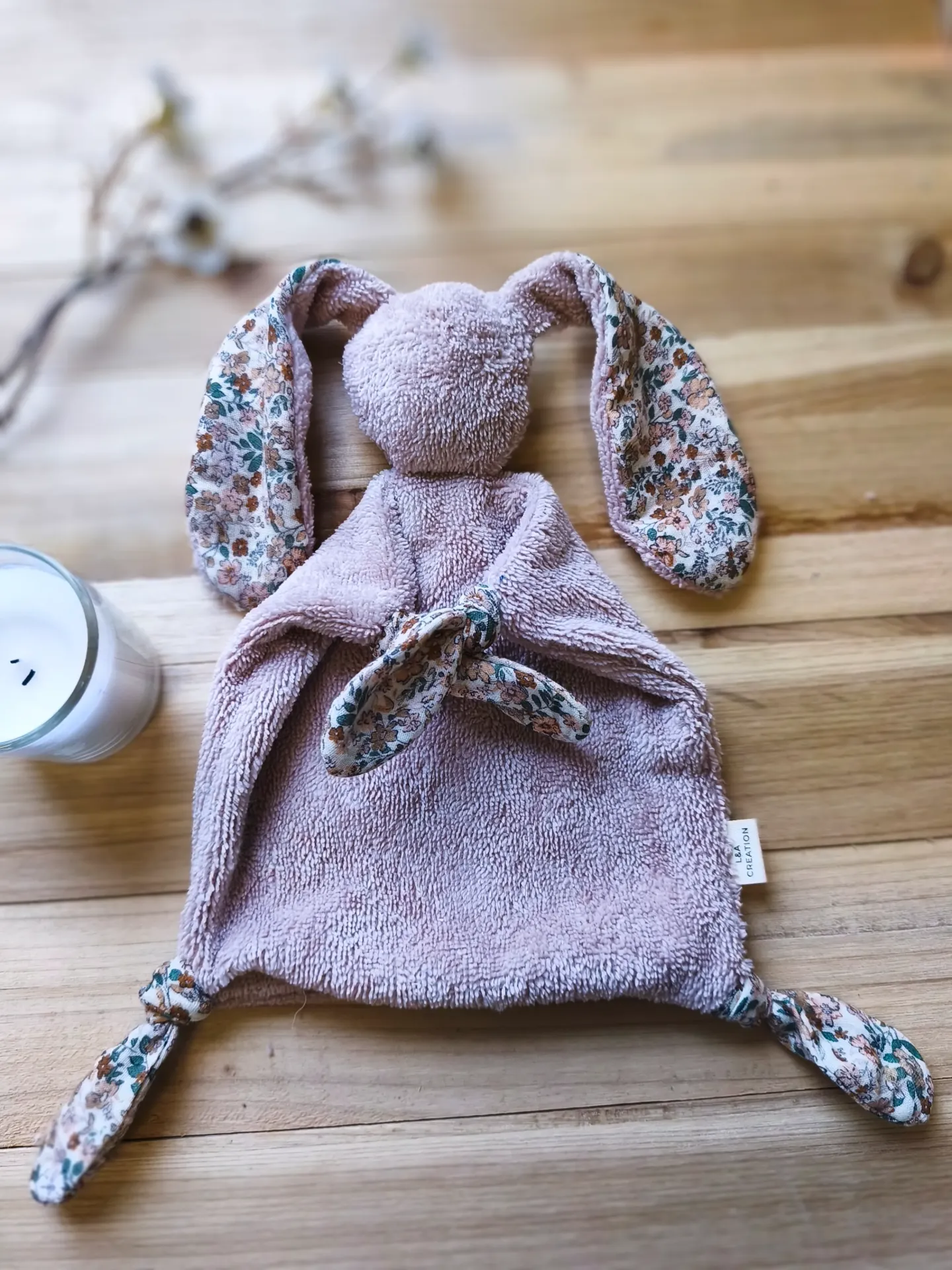 Doudou éponge et Double Gaze de coton imprimé au choix  - Sur commande