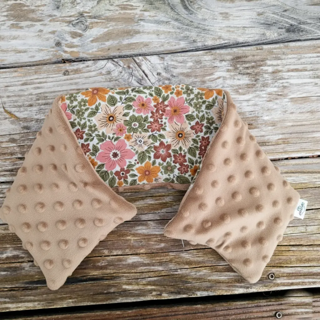 Bouillotte sèche à base de Riz - Bi-Matière - Coton imprimé et Polaire douce -Personnalisable (Blanc, Non, 1)