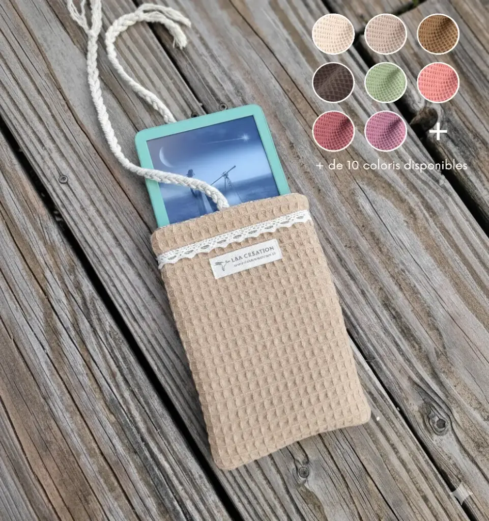 Housse Etui pour liseuse  divers modèle : kindle - kobo - ipad - couleur au choix (Ecru, Taille XXS  : pour liseuse Kindle de 16*12 cm)