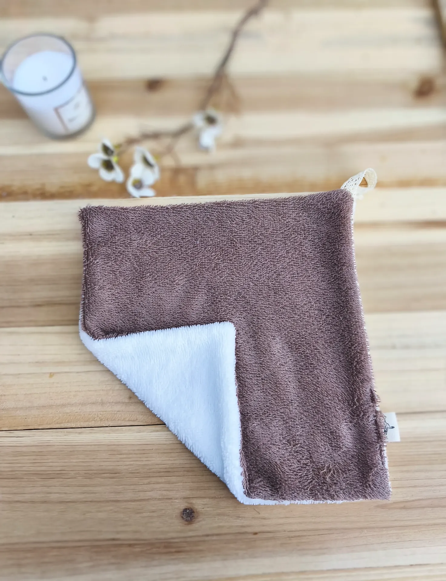 Petite serviette de soin visage Eponge et bambou - routine Skincare - couleur au choix