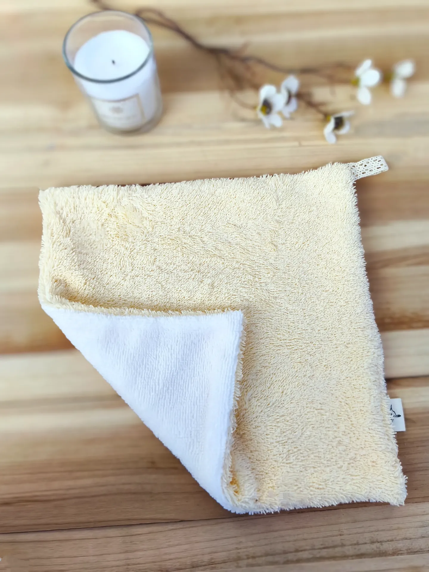 Petite serviette de soin visage Eponge et bambou - routine Skincare - couleur au choix